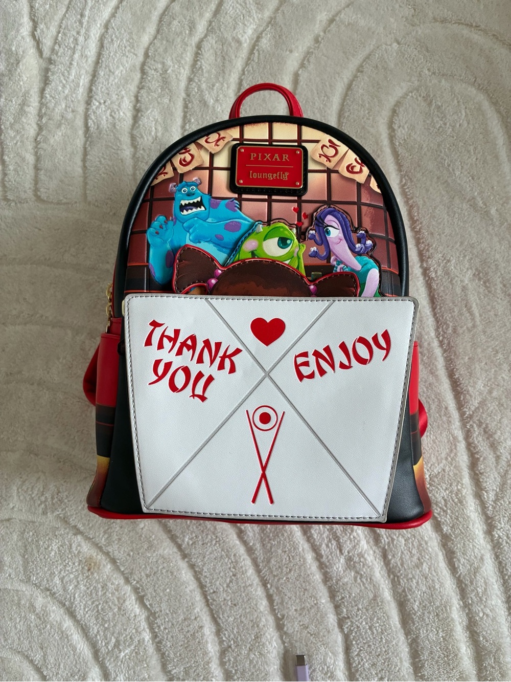 Loungefly Pixar Monsters Inc Sushi Red, White & Black Backpack